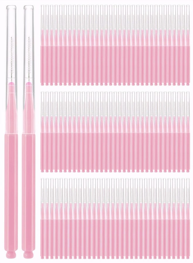 PKRFCJ 100 PCS Brow Lamination Supplies, Brow Lamination Brush, Multi Function Micro Eyebrow Brush, Suitable for Eyelash and Eyebrow Extension Tools (Rose Red) - Image 1